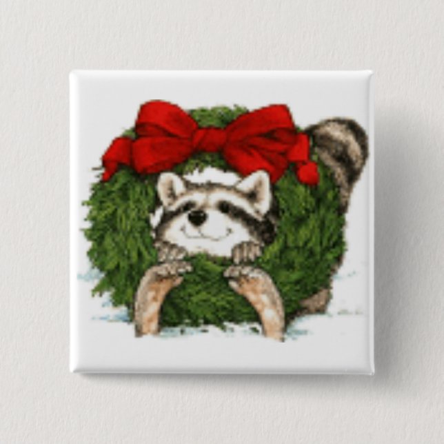 Julkrandekoration och Raccoon Knapp (Framsida)