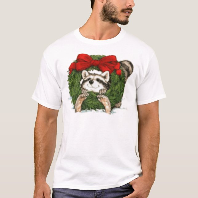 Julkrandekoration och Raccoon Tee (Framsida)