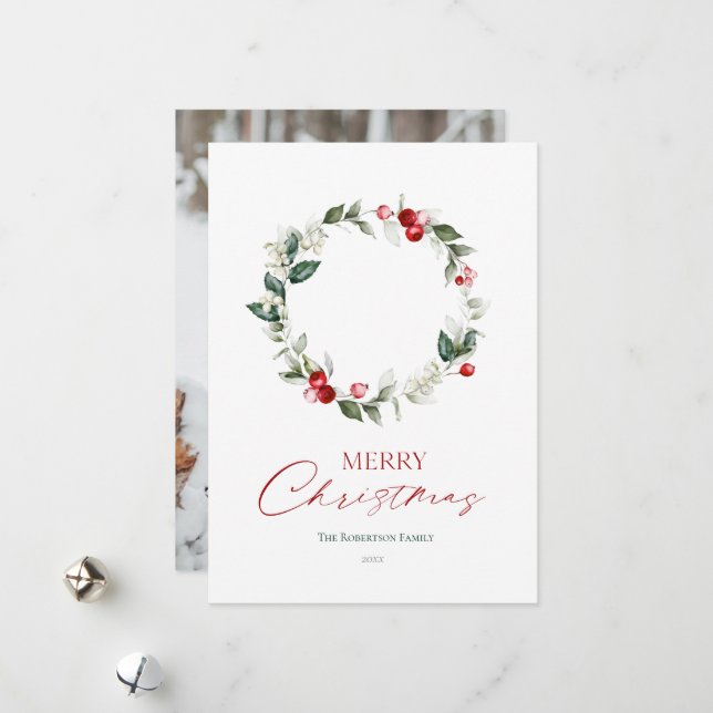 Julkrans Anpassad Fotokort Julkort (Fram/Back In Situ)