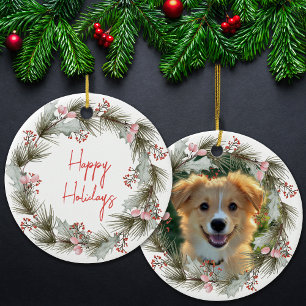 Julkrans Anpassad Husdjursfoto Julgransprydnad Keramik