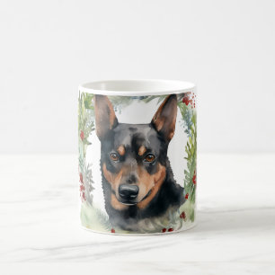Julkrans australisk kelpie Festive Pup Kaffemugg