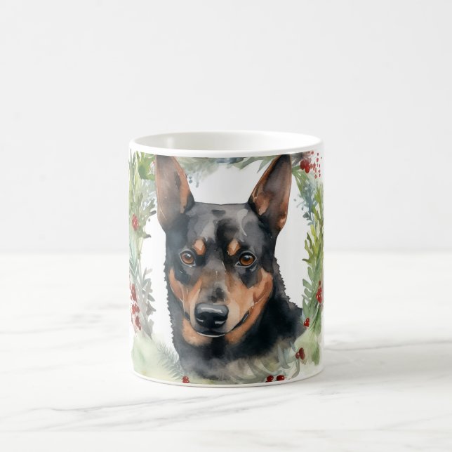 Julkrans australisk kelpie Festive Pup Kaffemugg (Center)