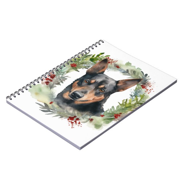 Julkrans av australian kelpie Festiv valp  Anteckningsbok (Vänstra Sidan)