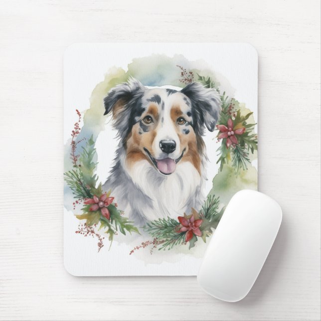 Julkrans av Australian Shepherd Festiv Valp Musmatta (Med mus)