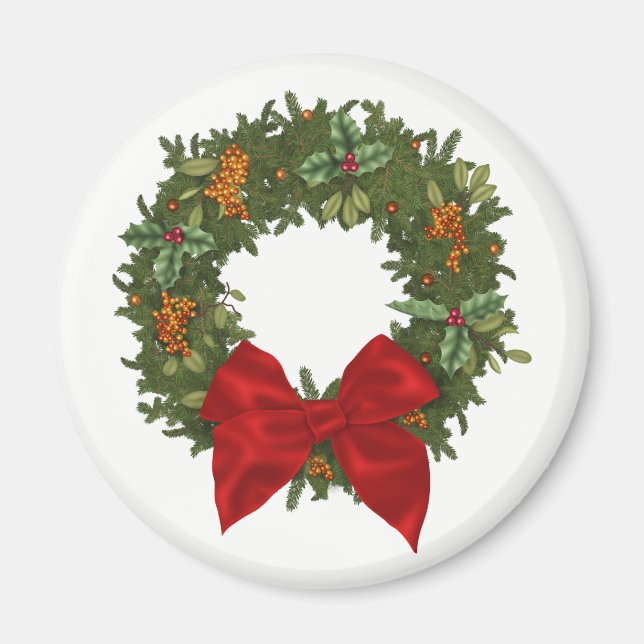 Julkrans av festlig jullyrka magnet (Framsidan)