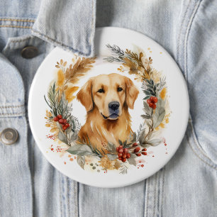Julkrans av Golden Retriever Pyntsam Puddel Knapp