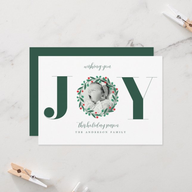 Julkrans Bebis Ankomst Annonsering Inbjudningar (Fram/Back In Situ)