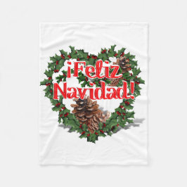 Julkrans (Feliz Navidad) Fleecefilt