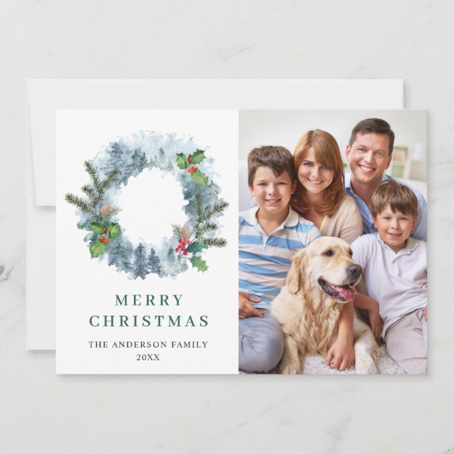 Julkrans för landskapsmotiv Julskogsdekoration 4 F Julkort (Framsida)