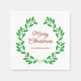 Julkrans Glad jul Handritad Pappersservett