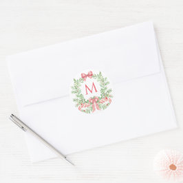 Julkrans Godisstav Böj | Monogram Runt Klistermärke