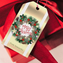 Julkrans gräs, stjärnor, rödbubblor