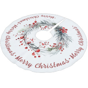 Julkrans, grenar, gröna, röda bär julgransmatta borstad polyester