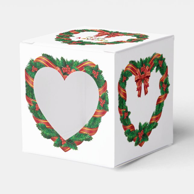 Julkrans Hjärtfönster Favoritlåda Presentaskar (Framsidan Sidan)