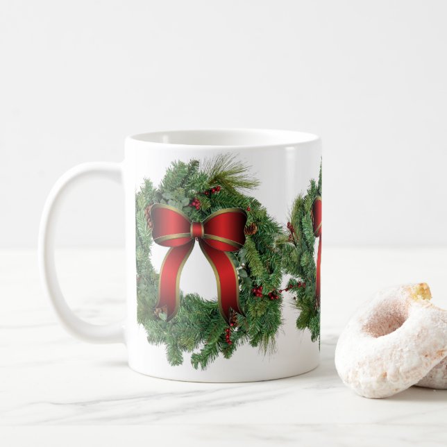 Julkrans Holiday Hem Keramik Kaffemugg (Med munk)
