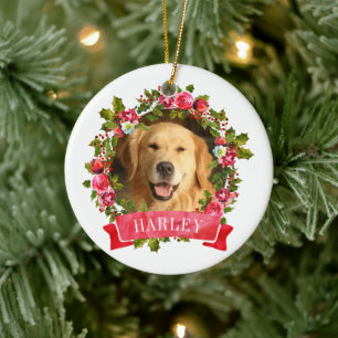 Julkrans Hund Foto Julgransprydnad Keramik
