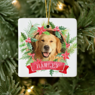 Julkrans Hund Foto Julgransprydnad Keramik