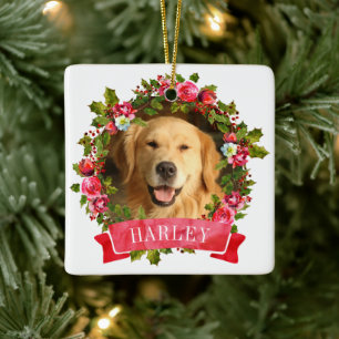 Julkrans Hund Foto Julgransprydnad Keramik