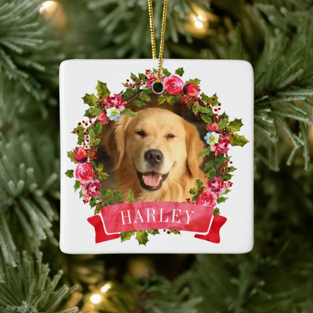 Julkrans Hund Foto Julgransprydnad Keramik (Träd)
