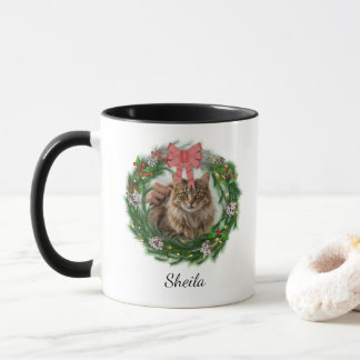 Julkrans Husdjur Foto Personligt Namn Mugg