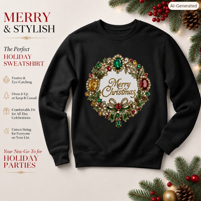 Julkrans i ädelstenar Lyxig ädelstensfirande T Shirt (Skapare uppladdad)