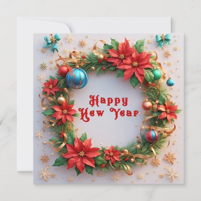 Julkrans i festlig stil inbjudningar (Framsida)