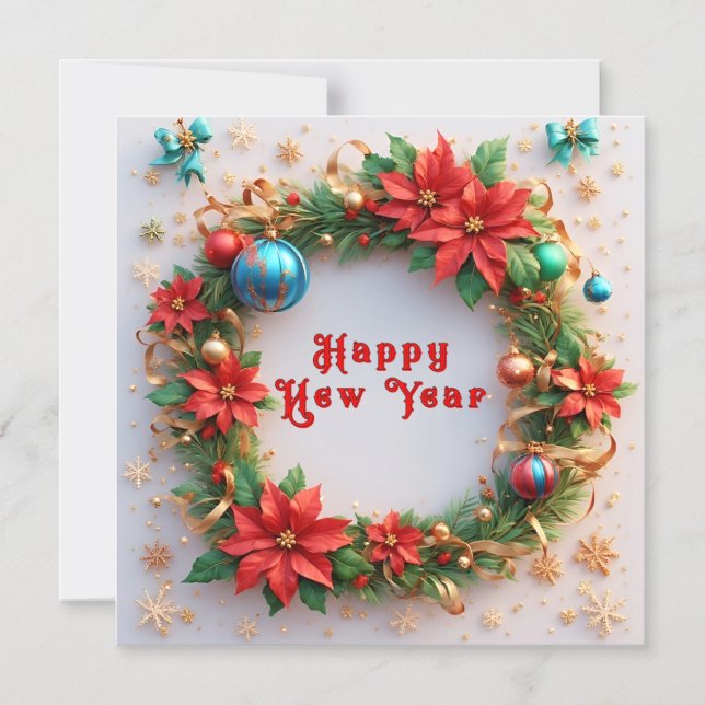 Julkrans i festlig stil magnetisk inbjudningskort (Framsida)