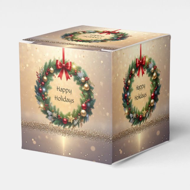 Julkrans Jul Favor Box Presentaskar (Framsidan Sidan)