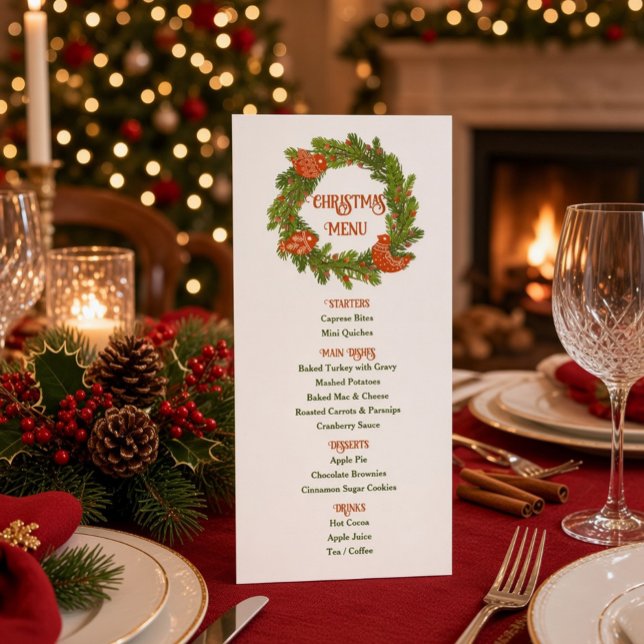 Julkrans Julbord Meny Kort (Skapare uppladdad)