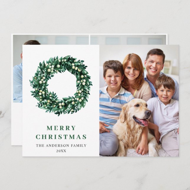 Julkrans julfirande 3 FOTO Välkomsthälsning Julkort (Fram/baksida)