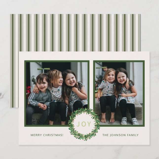 Julkrans julfirande fotokort julkort (Fram/baksida)