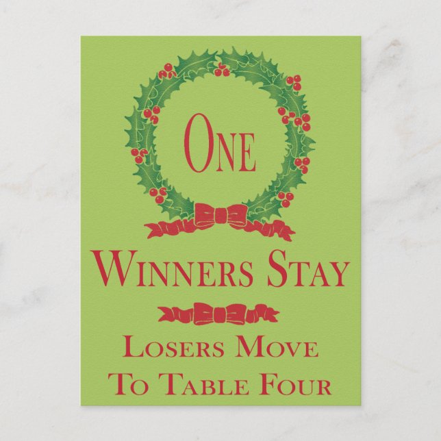 Julkrans Julgröt Bunco Bordskort Ett (Framsida)