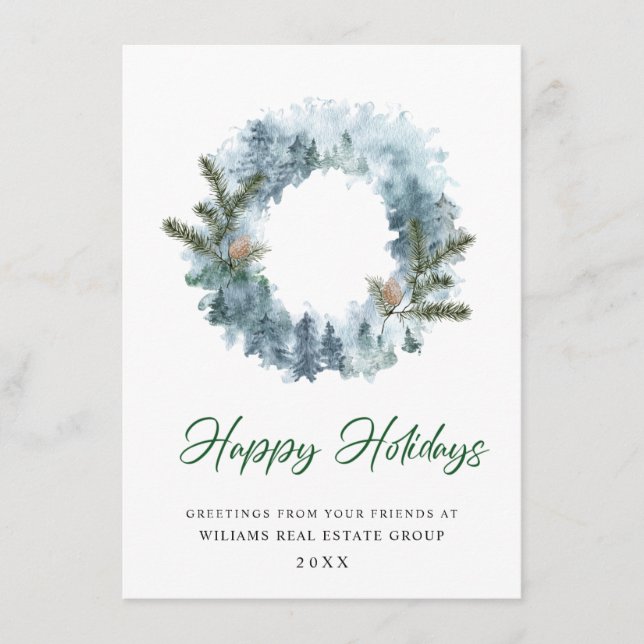 Julkrans julgrupperingshälsning julkort (Framsida)