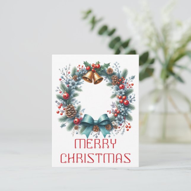 Julkrans julkort (Stående Fram)