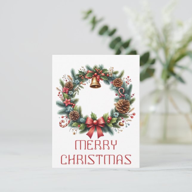 Julkrans julkort (Stående Fram)