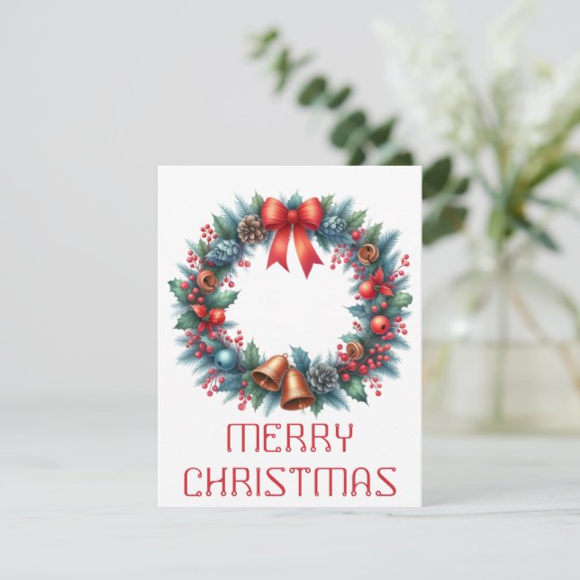 Julkrans julkort (Stående Fram)