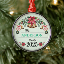 Julkrans-klockor Poinsettia Familjenamn 2025 jul