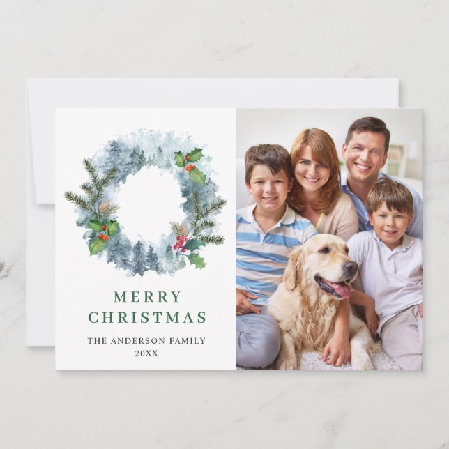 Julkrans krans Landskap 4 FOTO Julhälsning Julkort (Framsida)