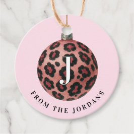 Julkrans Leopard Crest Monogram Gåvor Etiketter
