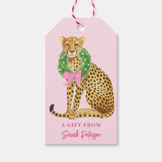 Julkrans Leopard  Presentetikett (Framsidan)