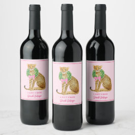 Julkrans Leopard Vinflaska Etikett