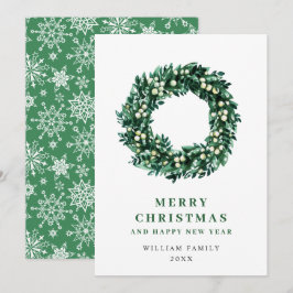 Julkrans med bär - Julhälsning Julkort