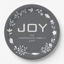 Julkrans med blommor och familjenamn