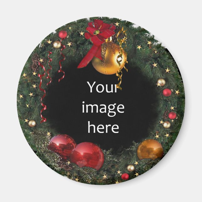 Julkrans med ditt foto magnet (Framsidan)