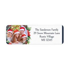 Julkrans med eget foto returadress etikett