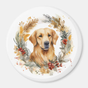 Julkrans med Golden Retriever Festig Valp Magnet