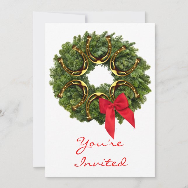 Julkrans med hästsvansinbjudan inbjudningar (Framsida)