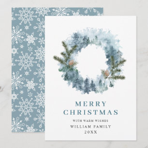 Julkrans med julgransbär Julhälsning Julkort