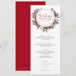 Julkrans med kronhjorthorn och julblommor inbjudningar