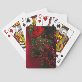 julkrans med röda bär casinokort